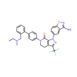 CCN(C)Cc1ccccc1-c1ccc(N2CCc3c(C(F)(F)F)nn(-c4ccc5onc(N)c5c4)c3C2=O)cc1 ZINC000014950425