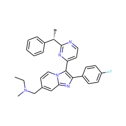 CCN(C)Cc1ccn2c(-c3ccnc([C@@H](C)c4ccccc4)n3)c(-c3ccc(F)cc3)nc2c1 ZINC000036161136