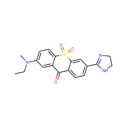 CCN(C)c1ccc2c(c1)C(=O)c1ccc(C3=NCCN3)cc1S2(=O)=O ZINC000013755819