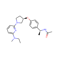 CCN(C)c1cccc(N2CC[C@@H](Oc3ccc([C@H](C)NC(C)=O)cc3)C2)n1 ZINC000169709903