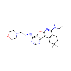 CCN(C)c1nc2oc3c(NCCN4CCOCC4)ncnc3c2c2c1CCC(C)(C)C2 ZINC000072118269