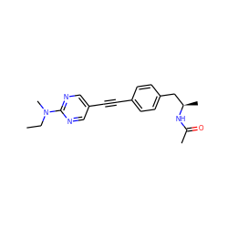 CCN(C)c1ncc(C#Cc2ccc(C[C@@H](C)NC(C)=O)cc2)cn1 ZINC000113412500