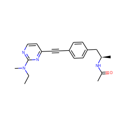 CCN(C)c1nccc(C#Cc2ccc(C[C@@H](C)NC(C)=O)cc2)n1 ZINC000169706343