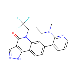 CCN(C)c1ncccc1-c1ccc2c3[nH]ncc3c(=O)n(CC(F)(F)F)c2c1 ZINC000220079387