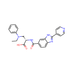 CCN(C[C@H](NC(=O)c1ccc2nc(-c3ccncc3)[nH]c2c1)C(=O)O)c1ccccc1 ZINC000040408000