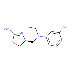 CCN(C[C@H]1COC(N)=N1)c1cccc(Cl)c1 ZINC000117977973