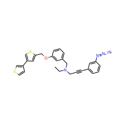 CCN(CC#Cc1cccc(N=[N+]=[N-])c1)Cc1cccc(OCc2cc(-c3ccsc3)cs2)c1 ZINC000036350260