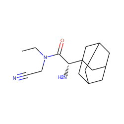 CCN(CC#N)C(=O)[C@@H](N)C12CC3CC(CC(C3)C1)C2 ZINC000014948865