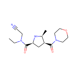 CCN(CC#N)C(=O)[C@@H]1C[C@H](C(=O)N2CCOCC2)[C@H](C)N1 ZINC000029064182