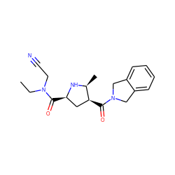 CCN(CC#N)C(=O)[C@@H]1C[C@H](C(=O)N2Cc3ccccc3C2)[C@H](C)N1 ZINC000029064172