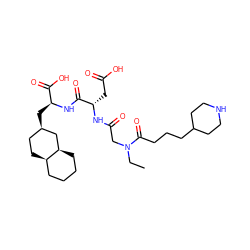 CCN(CC(=O)N[C@@H](CC(=O)O)C(=O)N[C@@H](C[C@@H]1CC[C@@H]2CCCC[C@@H]2C1)C(=O)O)C(=O)CCCC1CCNCC1 ZINC000026568918