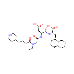 CCN(CC(=O)N[C@@H](CC(=O)O)C(=O)N[C@@H](C[C@@H]1CCC[C@@H]2CCCC[C@@H]21)C(=O)O)C(=O)CCCC1CCNCC1 ZINC000014286877
