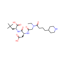 CCN(CC(=O)N[C@@H](CC(=O)O)C(=O)N[C@@H](CC(C)(C)C)C(=O)O)C(=O)CCCC1CCNCC1 ZINC000003935631