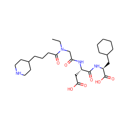 CCN(CC(=O)N[C@@H](CC(=O)O)C(=O)N[C@@H](CC1CCCCC1)C(=O)O)C(=O)CCCC1CCNCC1 ZINC000003935628