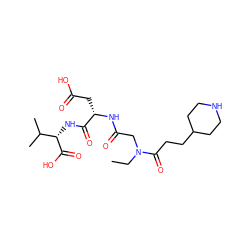 CCN(CC(=O)N[C@@H](CC(=O)O)C(=O)N[C@H](C(=O)O)C(C)C)C(=O)CCC1CCNCC1 ZINC000013780053