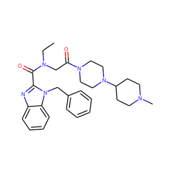 CCN(CC(=O)N1CCN(C2CCN(C)CC2)CC1)C(=O)c1nc2ccccc2n1Cc1ccccc1 ZINC000040422898