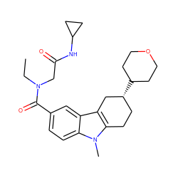 CCN(CC(=O)NC1CC1)C(=O)c1ccc2c(c1)c1c(n2C)CC[C@@H](C2CCOCC2)C1 ZINC000068121111