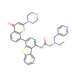 CCN(CC(=O)Nc1ccc(-c2cccc3c(=O)cc(N4CCOCC4)oc23)c2sc3ccccc3c12)Cc1ccncc1 ZINC000101696410