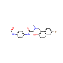 CCN(CC(=O)Nc1ccc(NC(C)=O)cc1)Cc1c(O)ccc2cc(Br)ccc12 ZINC000003503912