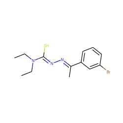 CCN(CC)/C(S)=N/N=C(\C)c1cccc(Br)c1 ZINC000013580137