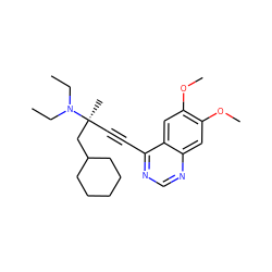 CCN(CC)[C@@](C)(C#Cc1ncnc2cc(OC)c(OC)cc12)CC1CCCCC1 ZINC000028951219