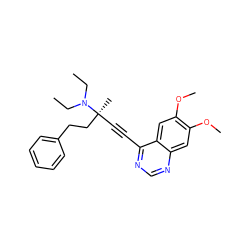 CCN(CC)[C@@](C)(C#Cc1ncnc2cc(OC)c(OC)cc12)CCc1ccccc1 ZINC000028951211