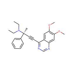 CCN(CC)[C@@](C)(C#Cc1ncnc2cc(OC)c(OC)cc12)c1ccccc1 ZINC000084403354