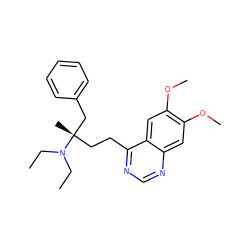 CCN(CC)[C@@](C)(CCc1ncnc2cc(OC)c(OC)cc12)Cc1ccccc1 ZINC000028951221