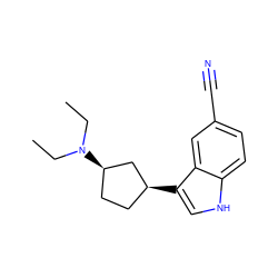 CCN(CC)[C@@H]1CC[C@H](c2c[nH]c3ccc(C#N)cc23)C1 ZINC000038439115