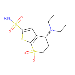 CCN(CC)[C@@H]1CCS(=O)(=O)c2sc(S(N)(=O)=O)cc21 ZINC000026502066