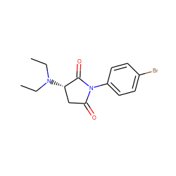 CCN(CC)[C@H]1CC(=O)N(c2ccc(Br)cc2)C1=O ZINC000004697140