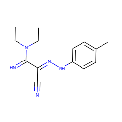 CCN(CC)C(=N)/C(C#N)=N/Nc1ccc(C)cc1 ZINC000000067827