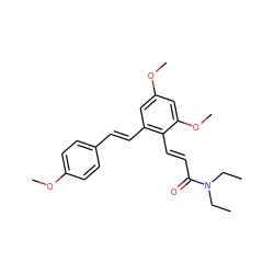 CCN(CC)C(=O)/C=C/c1c(/C=C/c2ccc(OC)cc2)cc(OC)cc1OC ZINC000095591801