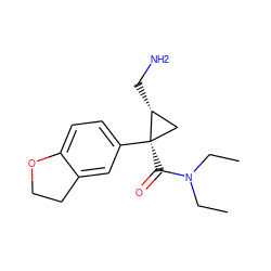 CCN(CC)C(=O)[C@@]1(c2ccc3c(c2)CCO3)C[C@H]1CN ZINC000029046767