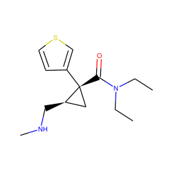 CCN(CC)C(=O)[C@@]1(c2ccsc2)C[C@H]1CNC ZINC000029042908