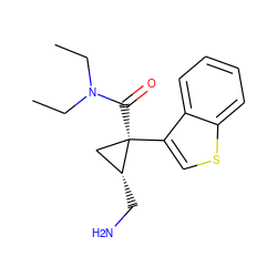 CCN(CC)C(=O)[C@@]1(c2csc3ccccc23)C[C@H]1CN ZINC000029042904