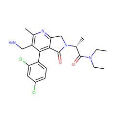 CCN(CC)C(=O)[C@@H](C)N1Cc2nc(C)c(CN)c(-c3ccc(Cl)cc3Cl)c2C1=O ZINC000034804901