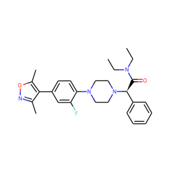 CCN(CC)C(=O)[C@@H](c1ccccc1)N1CCN(c2ccc(-c3c(C)noc3C)cc2F)CC1 ZINC000103225275