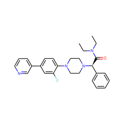 CCN(CC)C(=O)[C@@H](c1ccccc1)N1CCN(c2ccc(-c3cccnc3)cc2F)CC1 ZINC000103225284