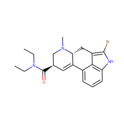 CCN(CC)C(=O)[C@@H]1C=C2c3cccc4[nH]c(Br)c(c34)C[C@H]2N(C)C1 ZINC000013531276