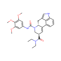 CCN(CC)C(=O)[C@@H]1C=C2c3cccc4[nH]cc(c34)C[C@H]2N(C(=O)Nc2cc(OC)c(OC)c(OC)c2)C1 ZINC000045300700