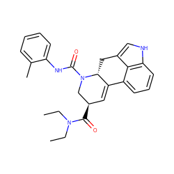 CCN(CC)C(=O)[C@@H]1C=C2c3cccc4[nH]cc(c34)C[C@H]2N(C(=O)Nc2ccccc2C)C1 ZINC000045319894