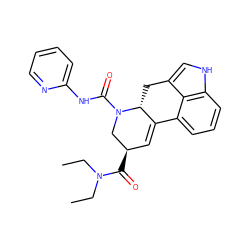 CCN(CC)C(=O)[C@@H]1C=C2c3cccc4[nH]cc(c34)C[C@H]2N(C(=O)Nc2ccccn2)C1 ZINC000045291589