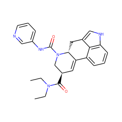 CCN(CC)C(=O)[C@@H]1C=C2c3cccc4[nH]cc(c34)C[C@H]2N(C(=O)Nc2cccnc2)C1 ZINC000045286365