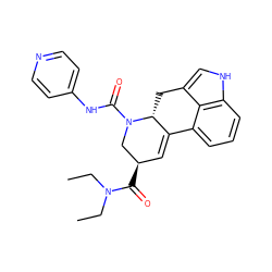 CCN(CC)C(=O)[C@@H]1C=C2c3cccc4[nH]cc(c34)C[C@H]2N(C(=O)Nc2ccncc2)C1 ZINC000045288698