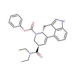 CCN(CC)C(=O)[C@@H]1C=C2c3cccc4[nH]cc(c34)C[C@H]2N(C(=O)Oc2ccccc2)C1 ZINC000045287023