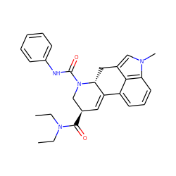 CCN(CC)C(=O)[C@@H]1C=C2c3cccc4c3c(cn4C)C[C@H]2N(C(=O)Nc2ccccc2)C1 ZINC000045286095