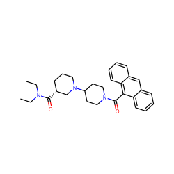 CCN(CC)C(=O)[C@@H]1CCCN(C2CCN(C(=O)c3c4ccccc4cc4ccccc34)CC2)C1 ZINC000073141653