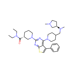 CCN(CC)C(=O)[C@@H]1CCCN(c2nc(N3CCC(CN(C)[C@@H]4CCN(C)C4)CC3)c3c(-c4ccccc4)csc3n2)C1 ZINC000146360983