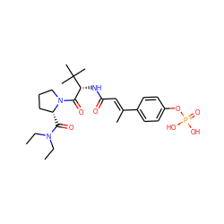 CCN(CC)C(=O)[C@@H]1CCCN1C(=O)[C@@H](NC(=O)/C=C(\C)c1ccc(OP(=O)(O)O)cc1)C(C)(C)C ZINC000220215766